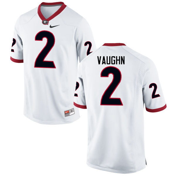 Men Georgia Bulldogs #2 Sam Vaughn College Football Jerseys-White - Click Image to Close